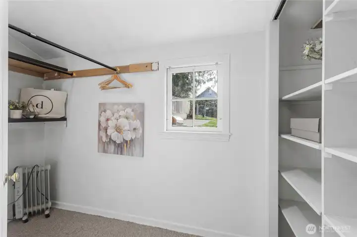 Ample walk-in closet in the back bedroom