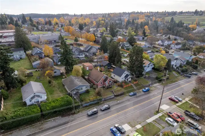 Aerial view of the home