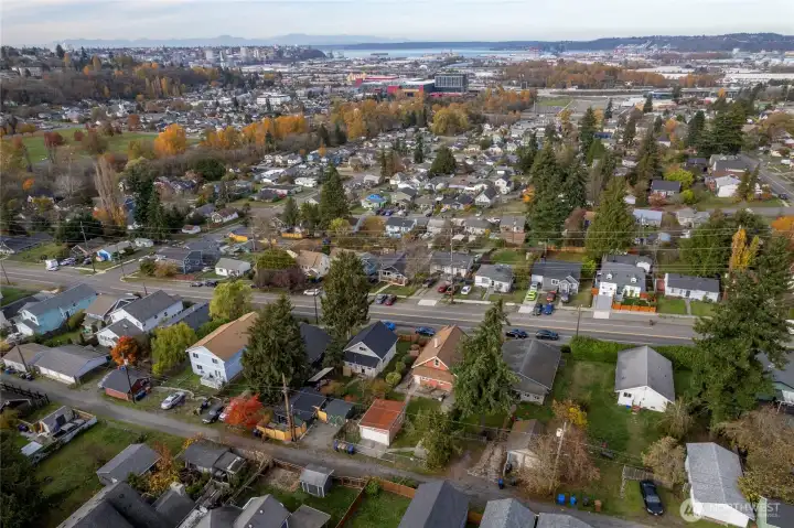 Aerial view of the home