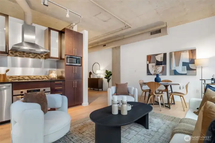 SoHo vibes in concrete and steel construction.