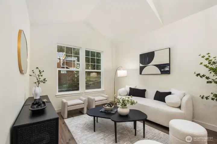 Vaulted ceilings in the Living room