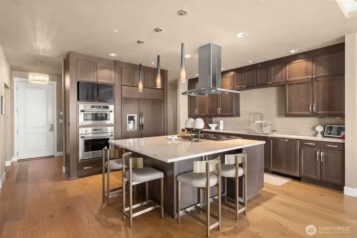 Chef's dream kitchen features heated granite counters