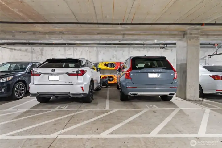 2 of 3 of the included parking spaces. The third space is #50 directly across from #13