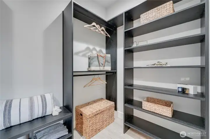 Primary bedroom custom closet design
