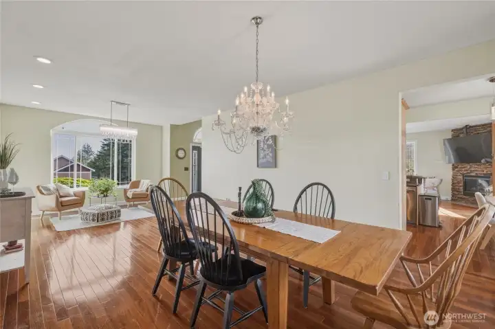 Easy access from the kitchen to the formal dining room. Plenty of room for a large hutch or buffet.
