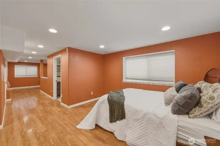 Lower level apartment with a separate entrance through the garage perfect for guests, a rental or multi-generational living. This guest suite has a full bathroom and a complete kitchen!