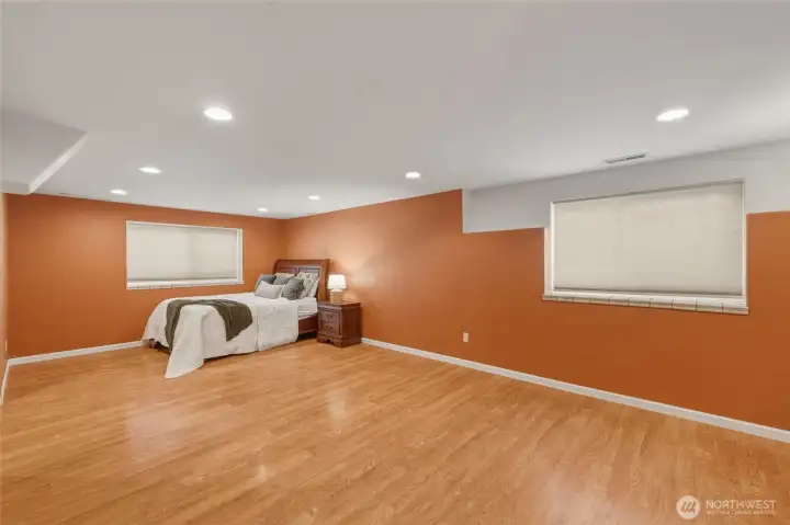 Enough space for a bed and a small living room area.