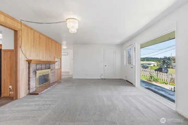 Roomy living room with gorgeous picture window & FP.