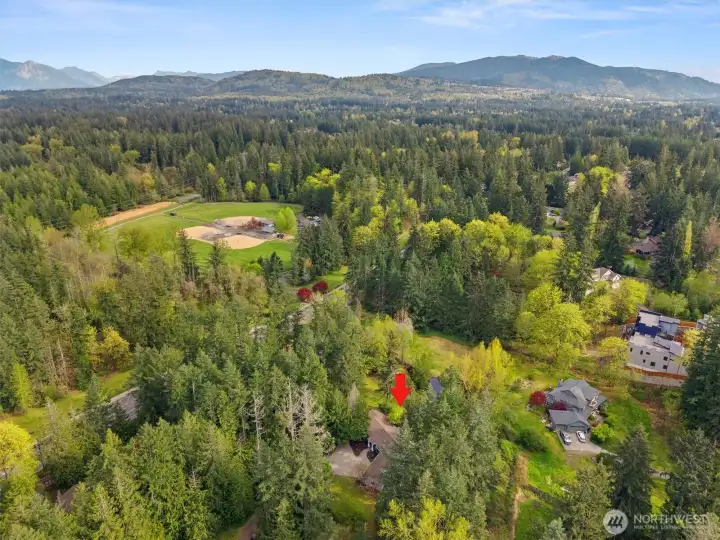 Beaver Lake Park across 244th Ave SE in the distance