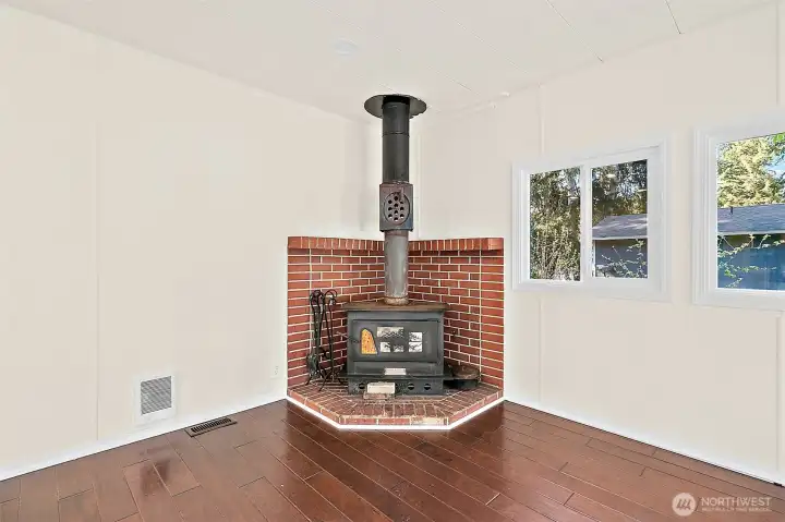 Stay warm all winter long with this wood burning fireplace!