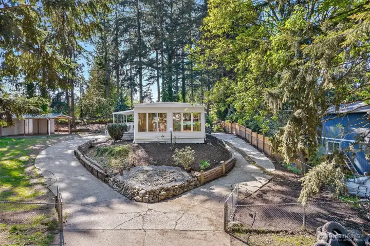Circular driveway travels around the house!