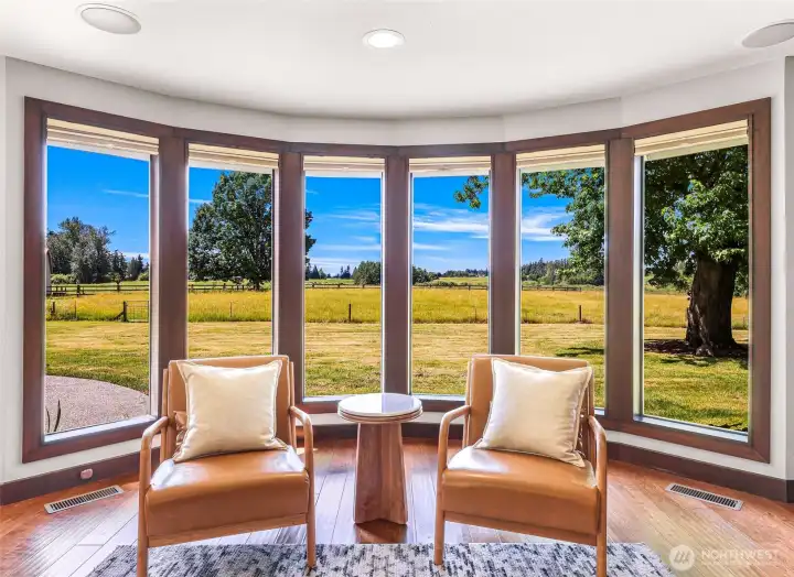 You will love the rounded windows and the view to the south.
