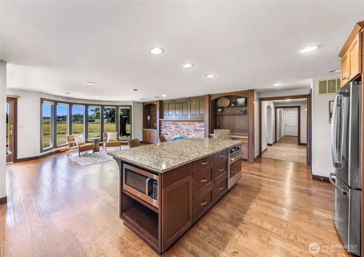 Family room into kitchen.