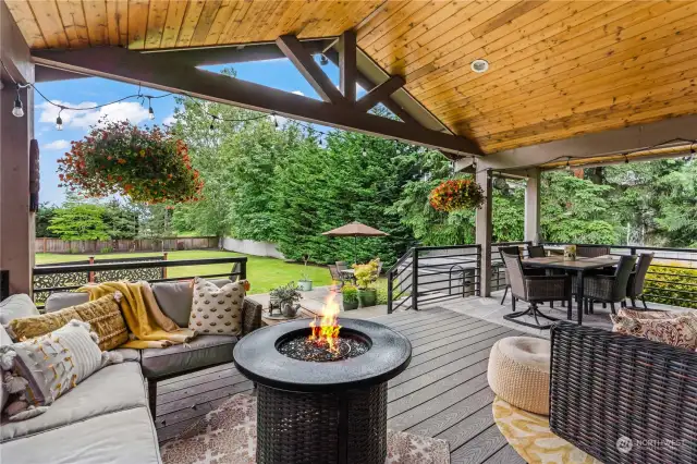 Large covered porch is an entertainers dream.  Enjoy this lovely covered area year round.