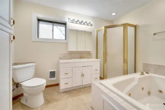 bathroom. jetted tub. main level.