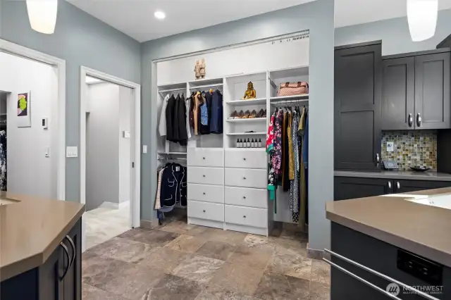 Extra closet storage in primary bathroom