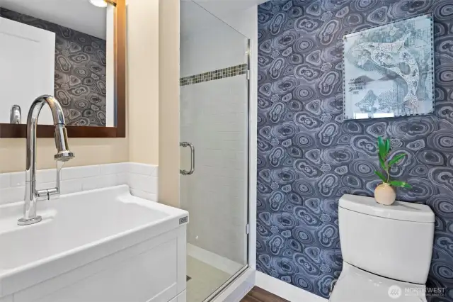 3/4 bathroom on lower level