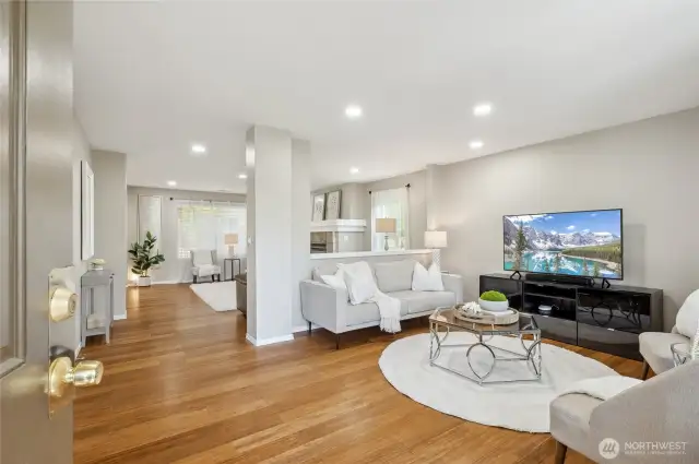 Step inside to rich hardwood floors in the formal living room.