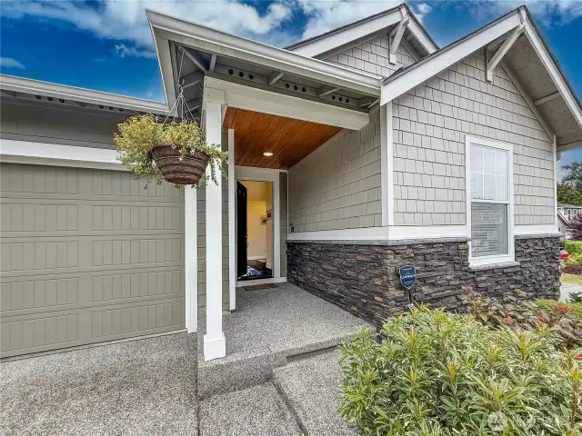 Weather protected Cedar covered entry