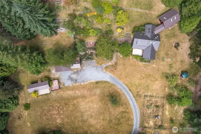 Multiple buildings come together to create a private enclave