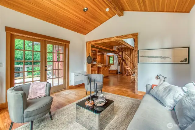 A new mini-split heat pump provides efficient climate control in the living room.