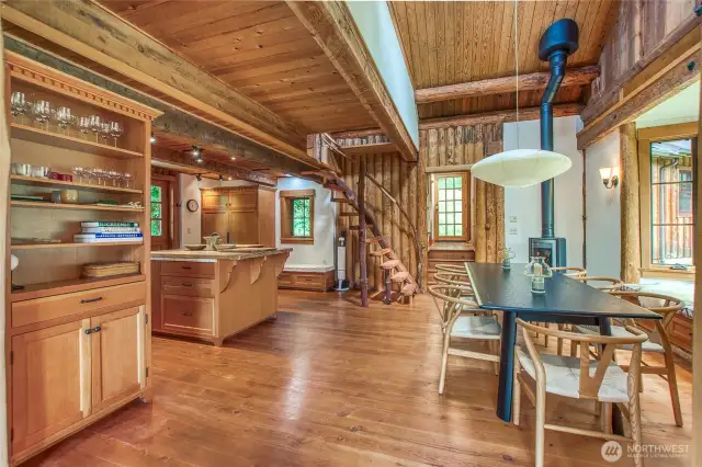 Fine woodworking is displayed throughout the home.