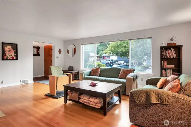 Expansive windows bring in brilliant natural light.