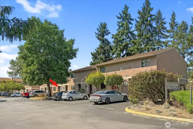 2 parking spaces in front of home.