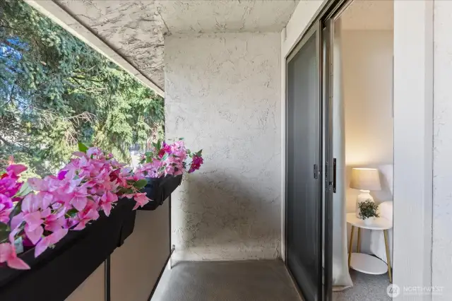 Covered balcony off Primary Bedroom