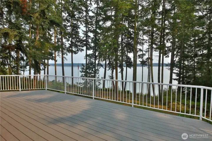 Large Deck Overlooking Saratoga Passage Perfect For Entertaining
