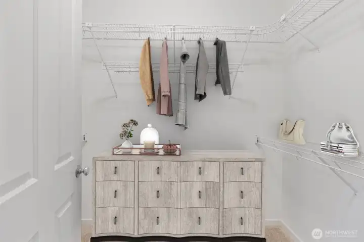 Primary walk in closet.
