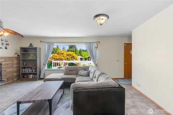 New windows and cozy wood stove