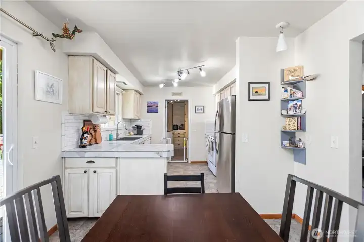 dining open to kitchen