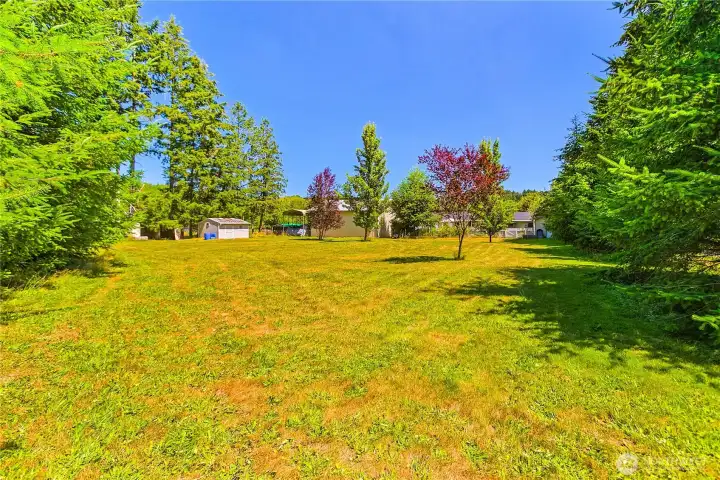 Another view of back yard behind shop