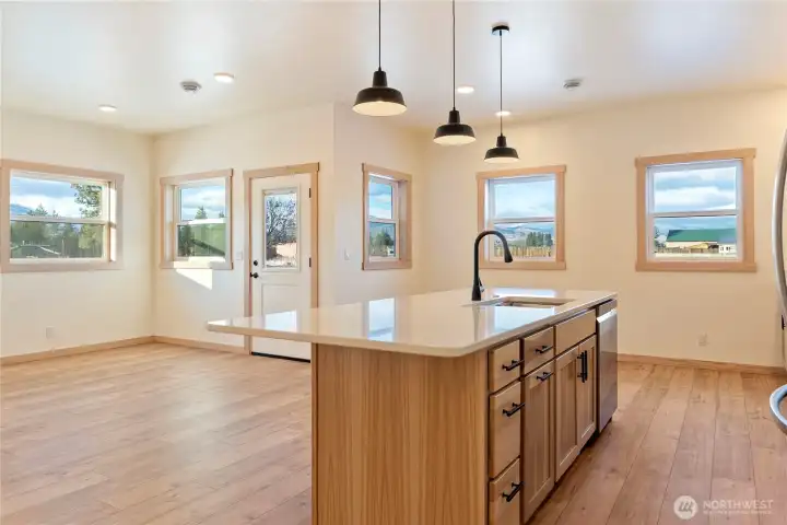 Beautifully framed windows bring in the natural light.