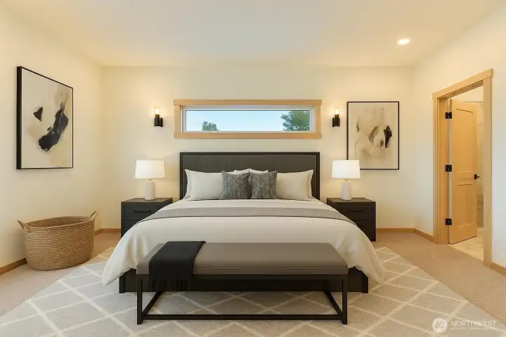 Primary Bedroom, Virtually staged.