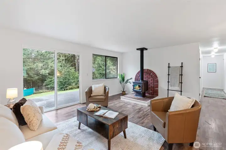 3 bedrooms on the opposite side of the home.