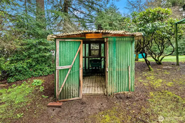One of four outbuildings on the property.