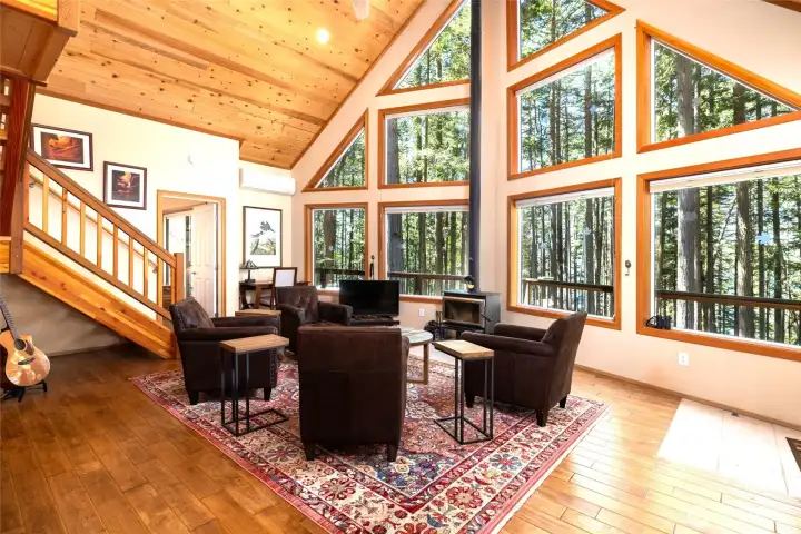 Beautiful windows looking out into the trees