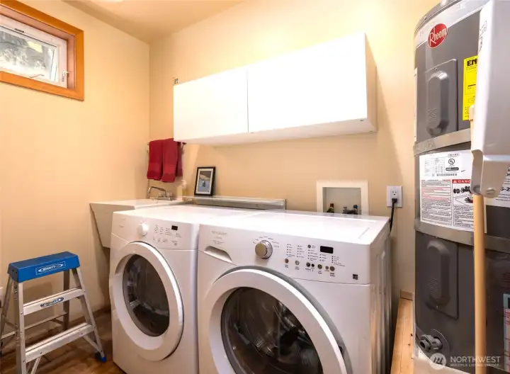 Laundry room located off kitchen.