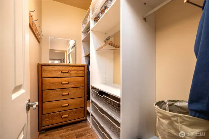 Walk-in closet off primary bedroom