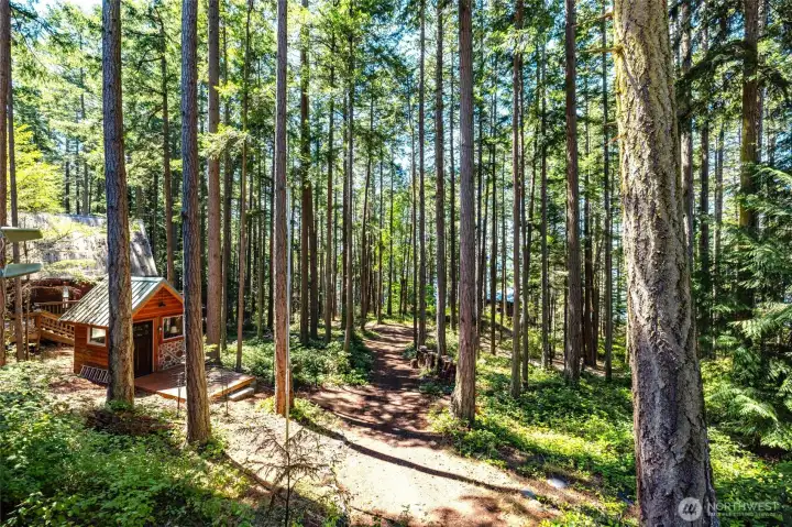 Looking from deck to studio