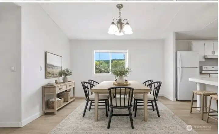 Virtually Staged Dining Room Photo For Illustrative Purposes Only