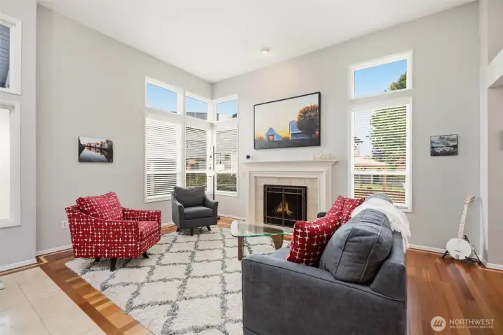 Home features two, gas fireplaces (one on main level and one on lower-level family room, along with the added comfort of air conditioning.