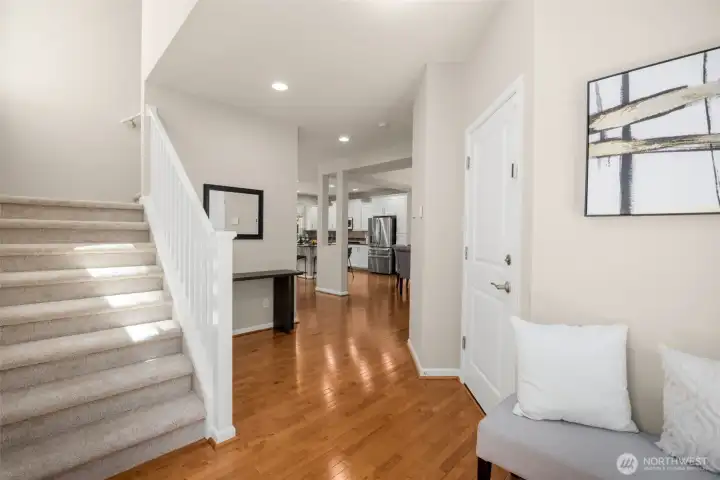 Gorgeous entrance to the well lit house