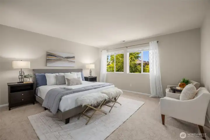 Gorgeous master bedroom upstairs