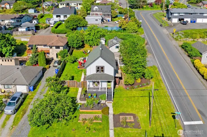 Located on a large corner lot in the Lowell neighborhood.