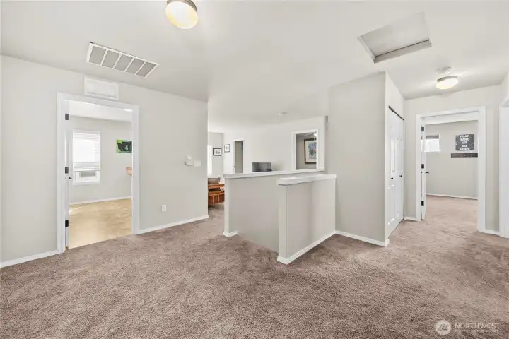 Thoughtfully designed open upstairs layout enhances flow and connectivity between rooms
