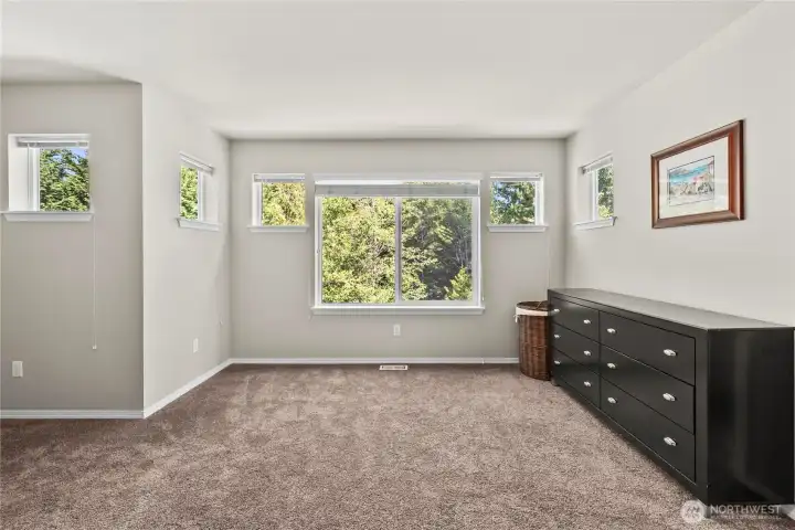 Expansive windows on every wall fill the space with abundant natural light