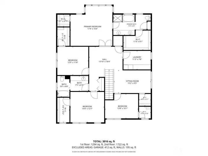 Upper level floorplan